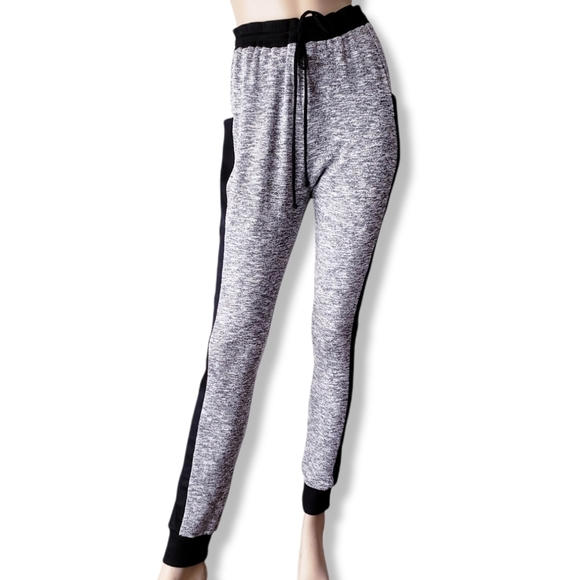 Freeloader Gray Marled Long Sweatpant Joggers W/ Black Contrast Side Stripes - Picture 3 of 8